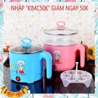 Nồi Lẩu, Ca Nấu Mì Siêu Tốc 18Cm Mini Đa Năng, Chiên, Hấp, Lẩu, Rán Siêu Tiện Dụng