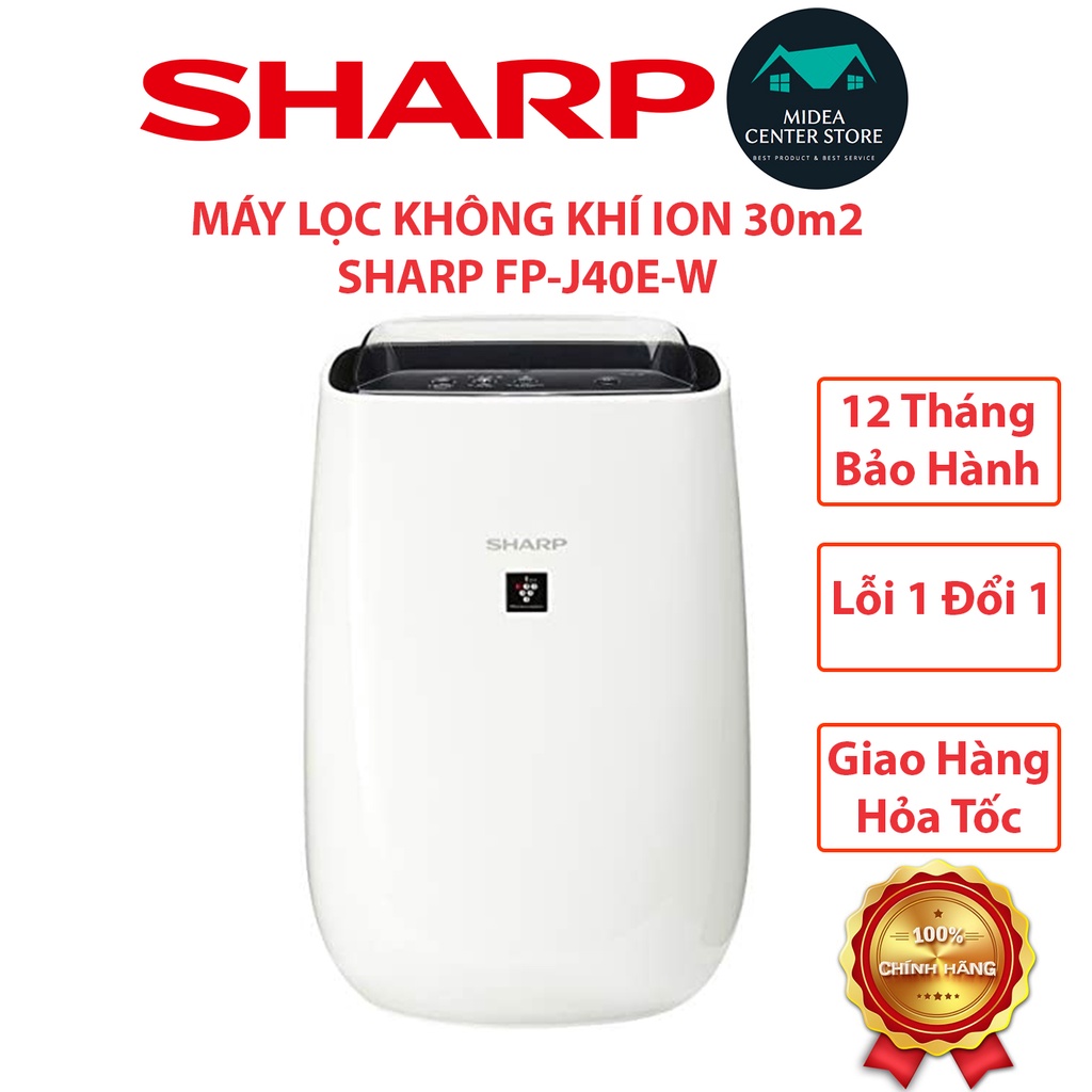 [Chính Hãng] Máy lọc không khí cảm biến bụi mịn PM2.5 Sharp FP-J40E-W, lỗi 1 đổi 1, bảo hành 12 tháng toàn quốc