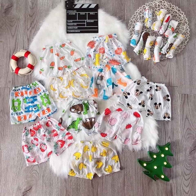 Set 5 quần cotton giấy cho bé