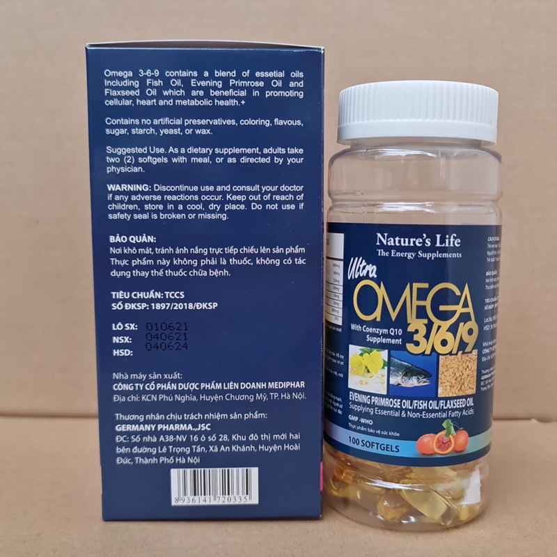 Dầu cá OMEGA 369  Ultra - Hộp 100 viên - Làm giảm mỏi mắt, khô mắt