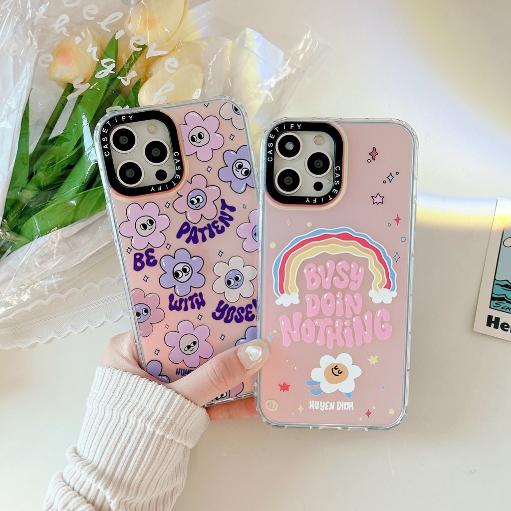 Ốp Điện Thoại TPU Hình Hoa Cầu Vồng Màu Laser Cho IPhone 14PM 11 13 12 Pro Max XR X / XS XSMAX