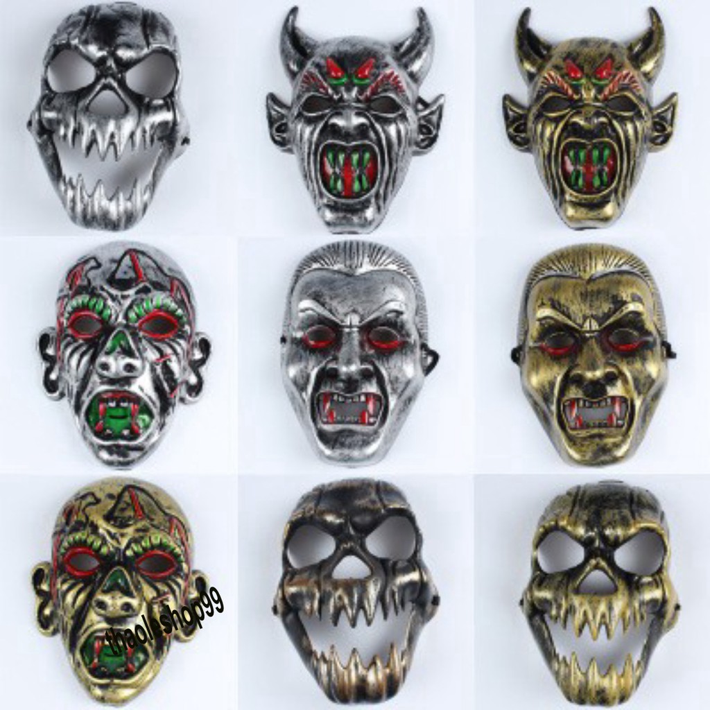 Mặt nạ Halloween hình đầu lâu ghê rợn-Mặt nạ xương -Mặt nạ đầu lâu trang trí BarberShop, Dector trang trí cửa tiệm
