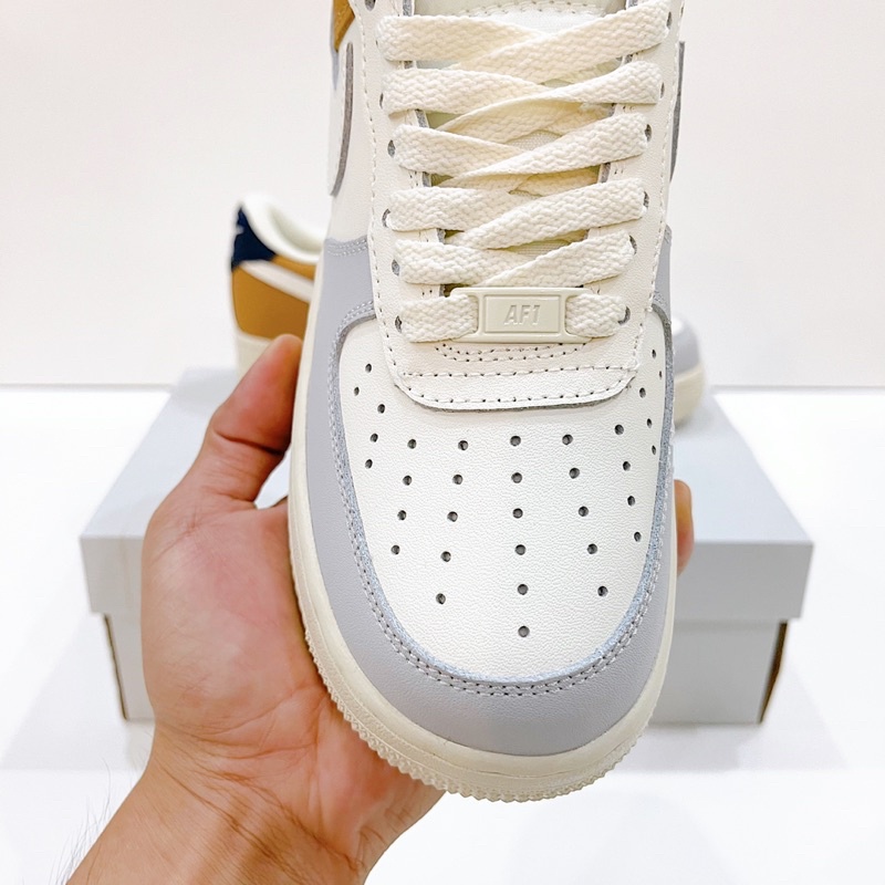 Giày sneaker Air force 1 Sail Cream ( Af1 Nâu Xám ) - Bản chuẩn đẹp fullbox