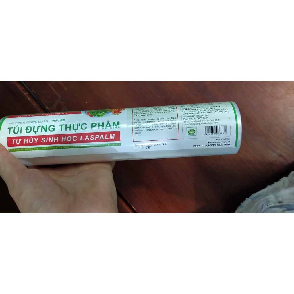 Túi đựng nylon siêu thị phân huỷ sinh học Laspalm đủ size