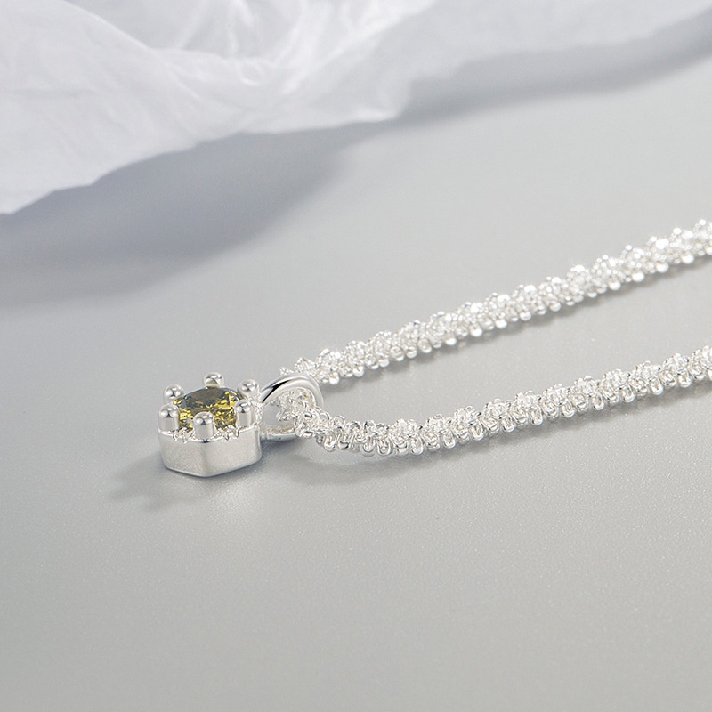 Vòng cổ Bạc 925 Mặt Hình Quả Ô Liu Xinh Xắn Cho Nữ