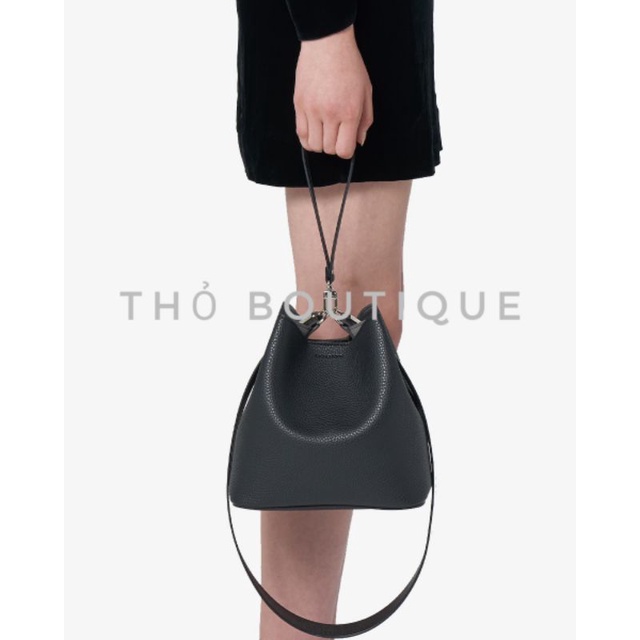 Set túi xách đéo chéo 2 trong 1 FIND KA.POOR xuất xịn da sần đen, xám, hồng pastel
