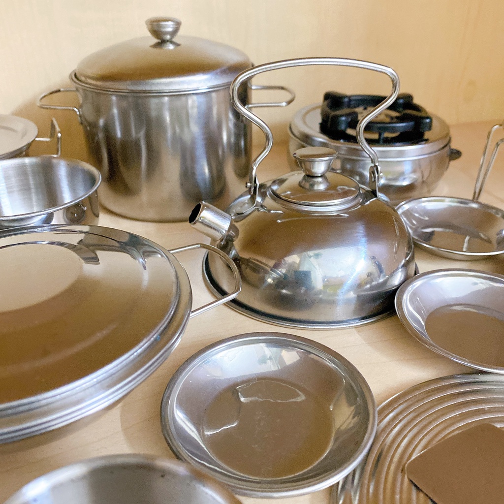 Đồ Chơi Nấu Ăn 40 Món Inox, Bộ Nấu Ăn 40 Chi Tiết Cao Cấp