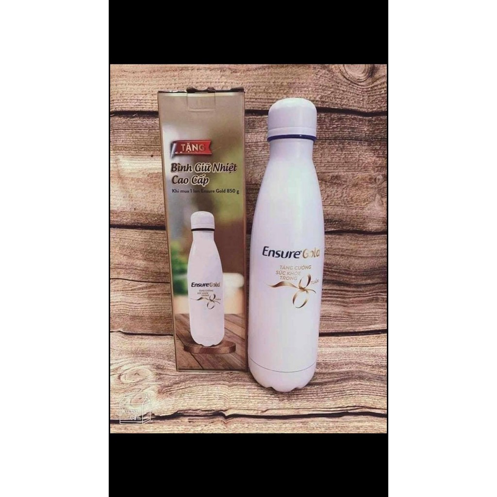 BÌNH GIỮ NHIỆT KHÔNG GỈ MÀU TRẮNG 600ML ENSURE GOLD