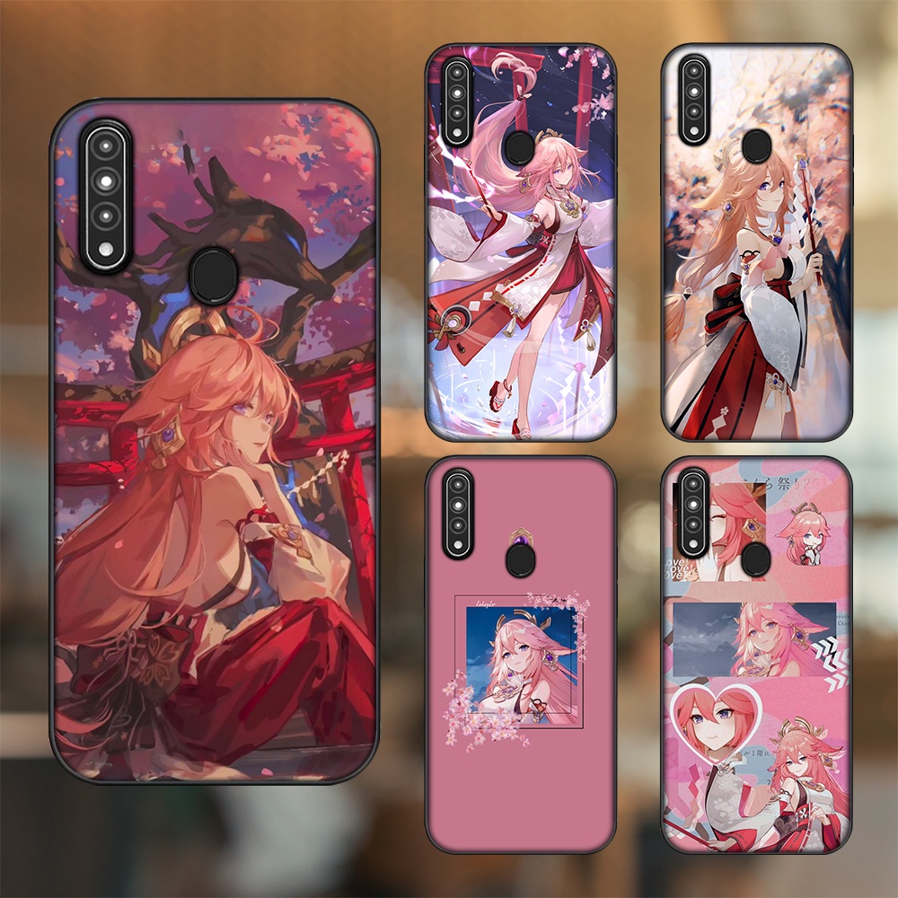 Ốp lưng Oppo A31, A8 viền đen in hình Yae Miko Genshin Impact