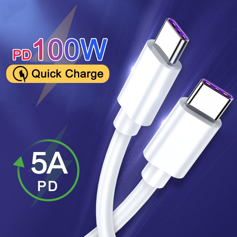 PD 5A 100W Cáp sạc nhanh Type-C QC3.0 Cáp dữ liệu sạc nhanh cho Macbook Samsung Redmi Huawei OPPO Vivo