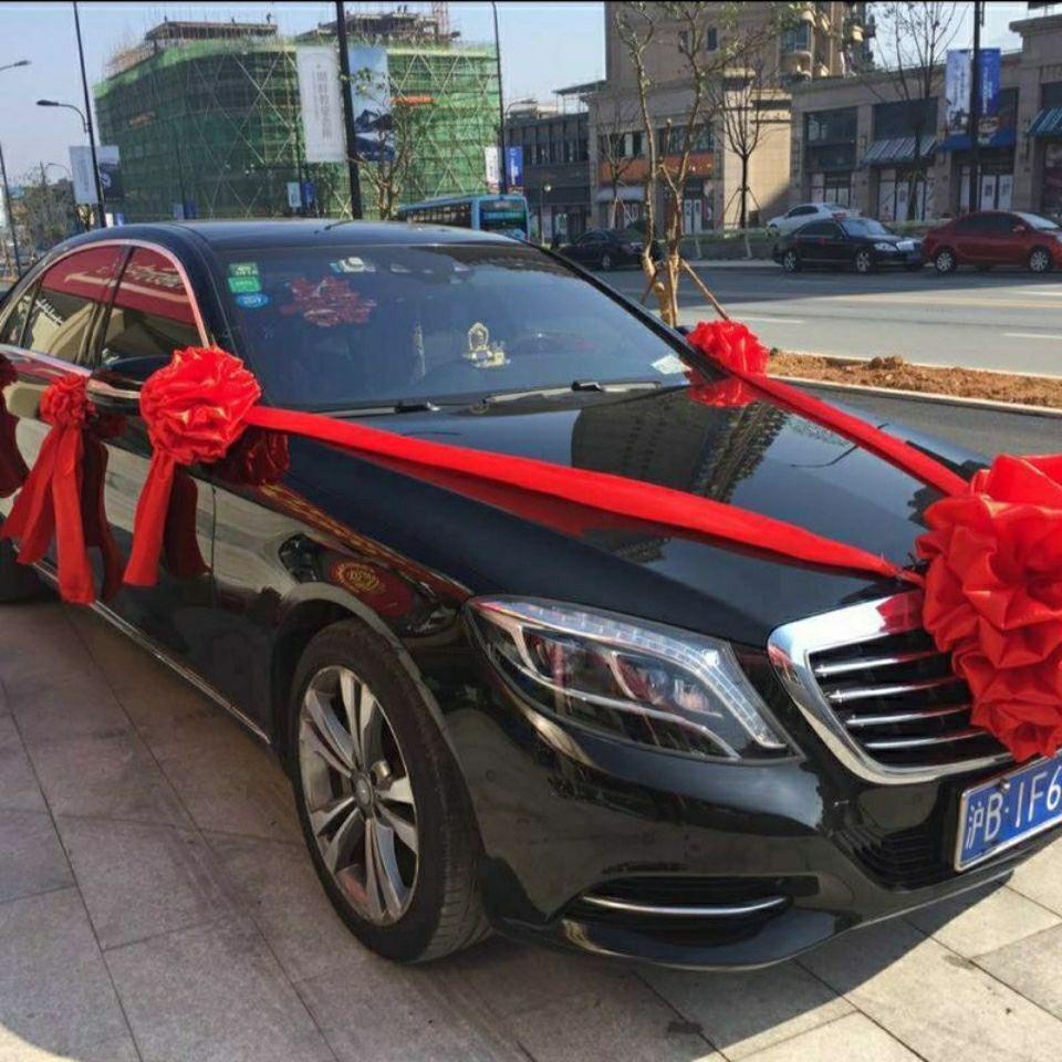 Bông Hoa Bằng Lụa Đỏ Dùng Trang Trí Xe Hơi Tiệc Cưới Tiện Dụng