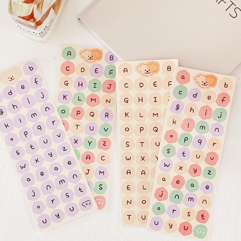 Miếng dán trang trí hình chữ cái nhiều màu sắc, sẵn keo dán ( kích thước 1 miếng 6cm x 16cm)
