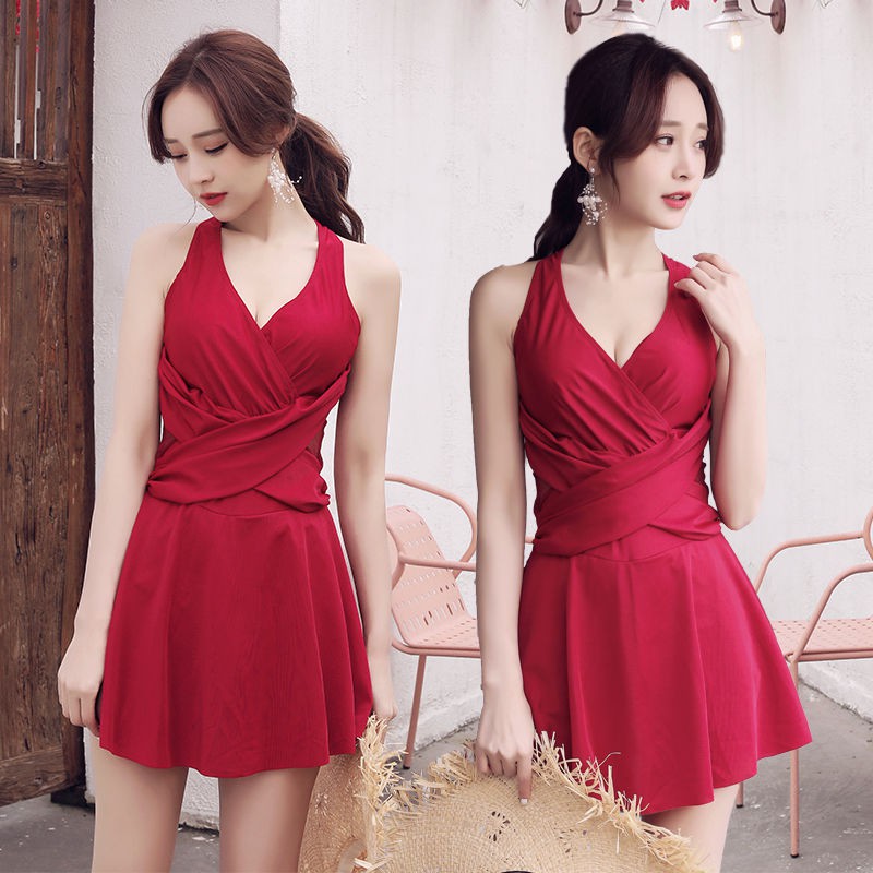 tu dungÁo tắm một mảnh nước nóng màu đỏ lưới xẻ tà kiểu mới suối khoe sexy tiên nữ đen boxer | BigBuy360 - bigbuy360.vn