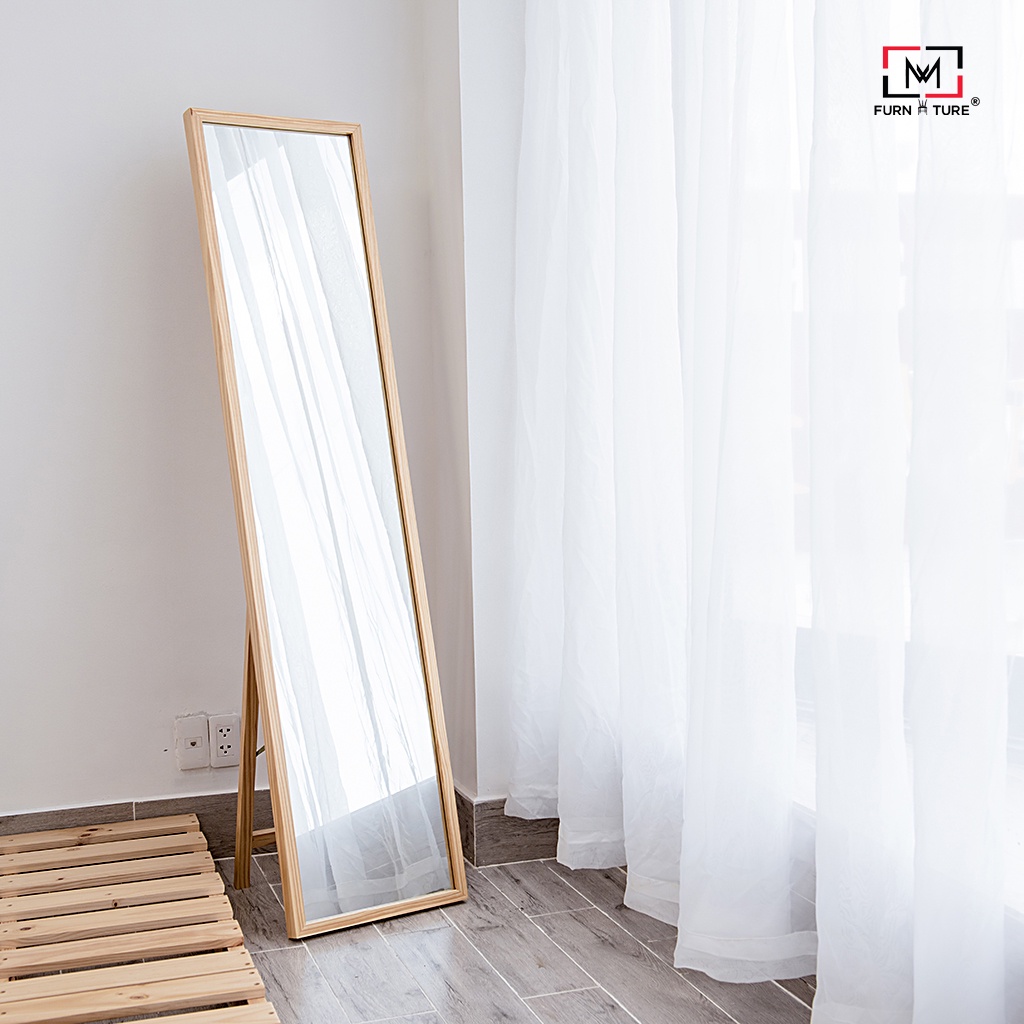 Gương soi toàn thân hàn quốc size 40 màu gỗ thương hiệu MW FURNITURE - Nội thất căn hộ