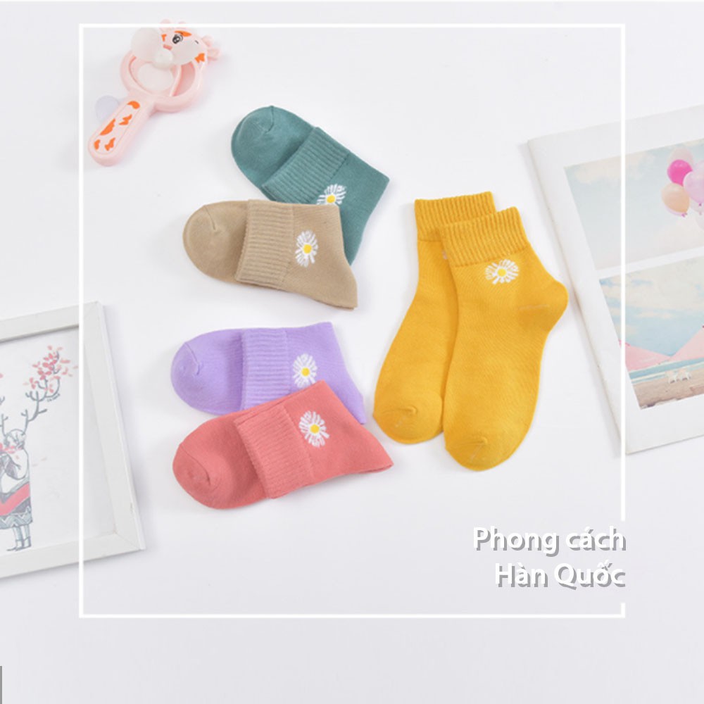 [HOT] TẤT HOA CÚC 🔥SALE🔥 VỚ CỔ NGẮN HÀN QUỐC DÊ THƯƠNG 100% COTTON SIÊU ÊM NHẸ CO DÃN 4 CHIỀU HỌA TIẾT CÚC HỌA MI