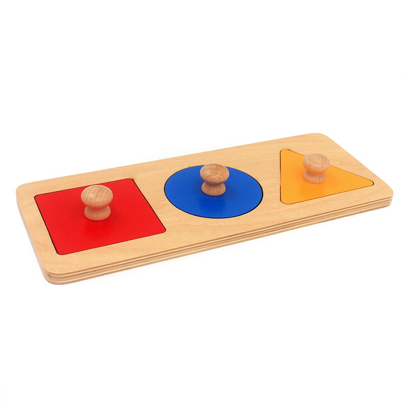 Giáo cụ Montessori 0-3 tuổi - Ghép hình 3 mẫu hình học cơ bản