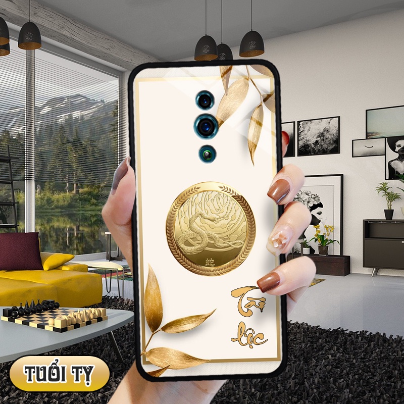 Ốp lưng kính 3D 12 con giáp - Oppo Reno