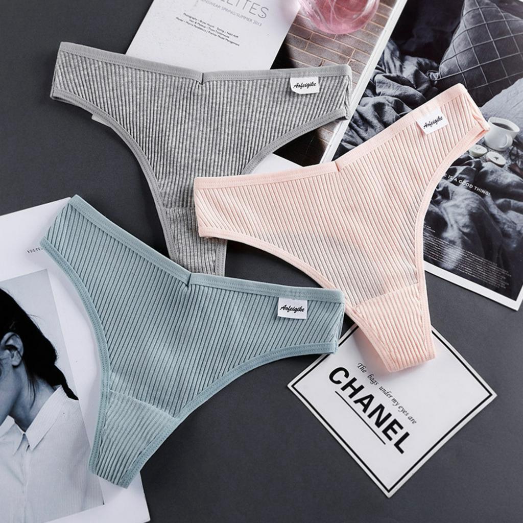 Quần lọt khe nữ - Quần lót sexy cotton gân tăm co dãn kháng khuẩn mịn màn Cavera L163