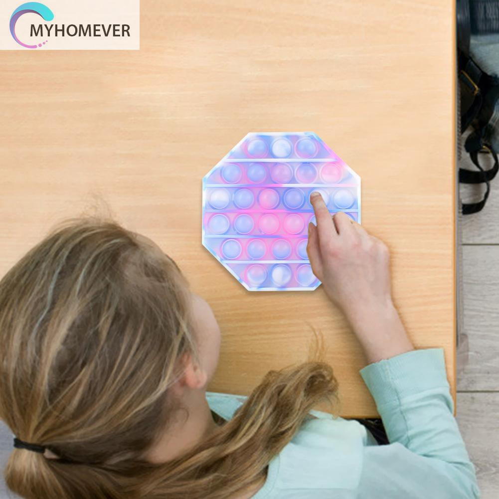 Pop It Fidget Đồ chơi Octagonal Shape Push Bubble Sensory Autism Antistress Child Fluorescent Đồ chơi