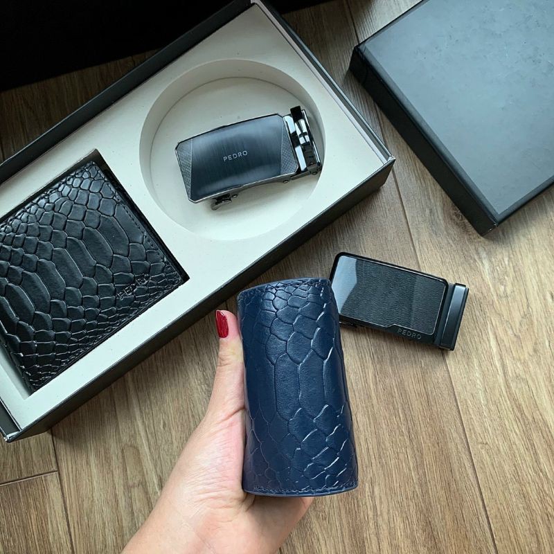 Pedro Set Thắt Lưng Ví Nam. Hàng xuất chuẩn Full box