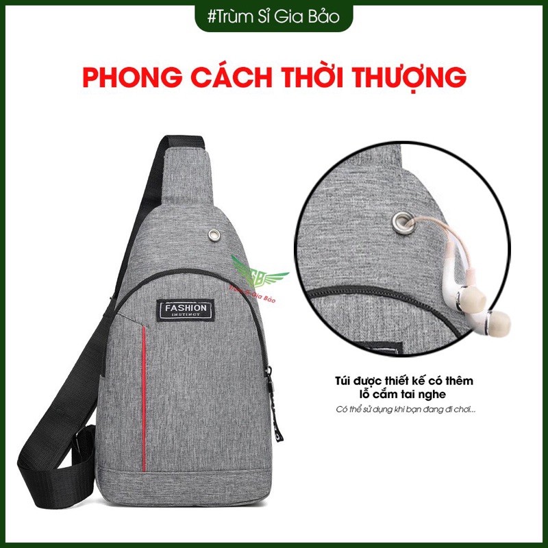 Túi Đeo Chéo Nam Nữ Mini Vải Canvas Đi Chơi Du Lịch Phong Cách Hàn Quốc Gọn Nhẹ.