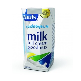 1 lốc (6 hộp 200ml) sữa tươi nguyên kem Pauls nội địa úc