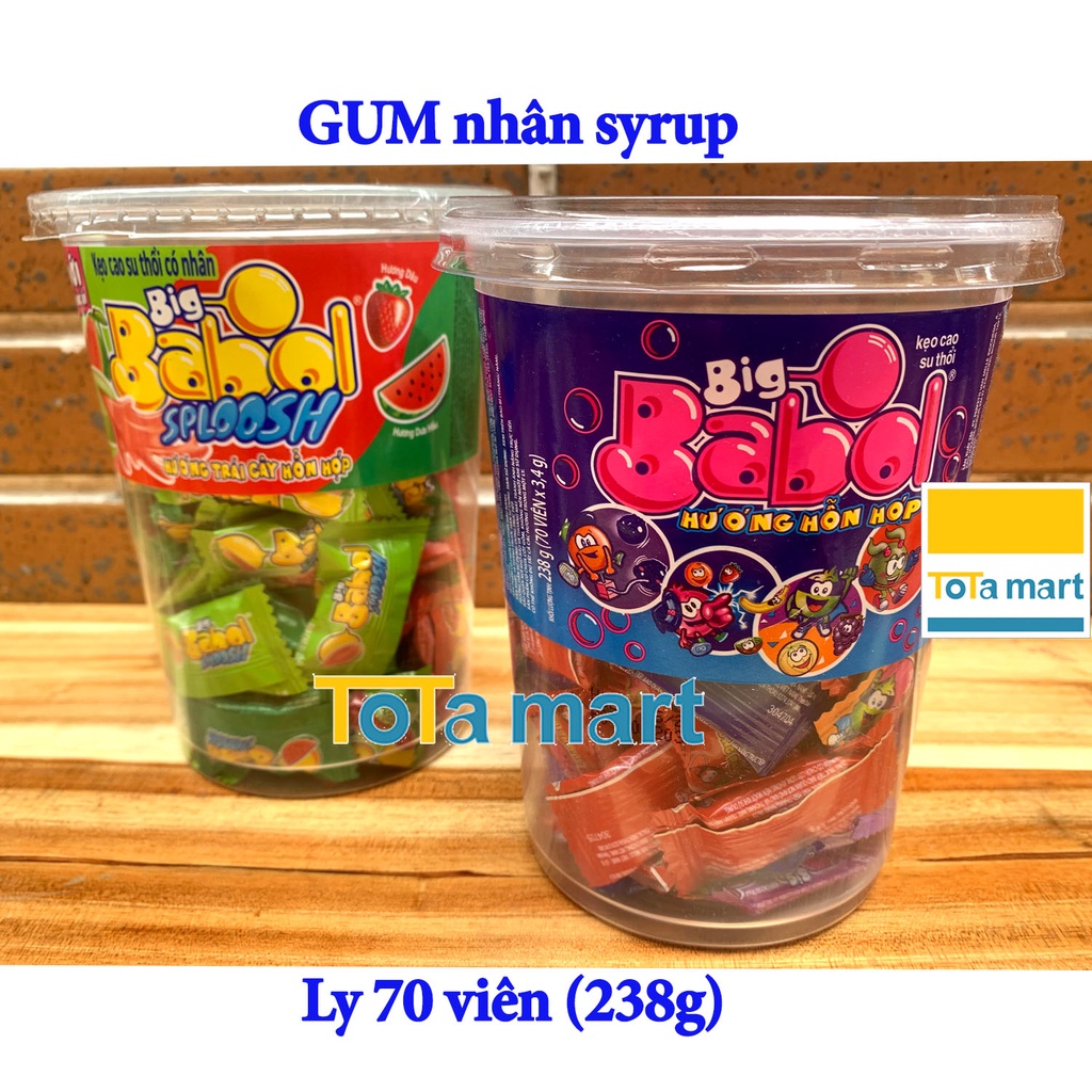 (hsd 08/2024) Kẹo ly sing gum BIG BABOL SPLOOSH  trái cây hỗn hợp 74 viên