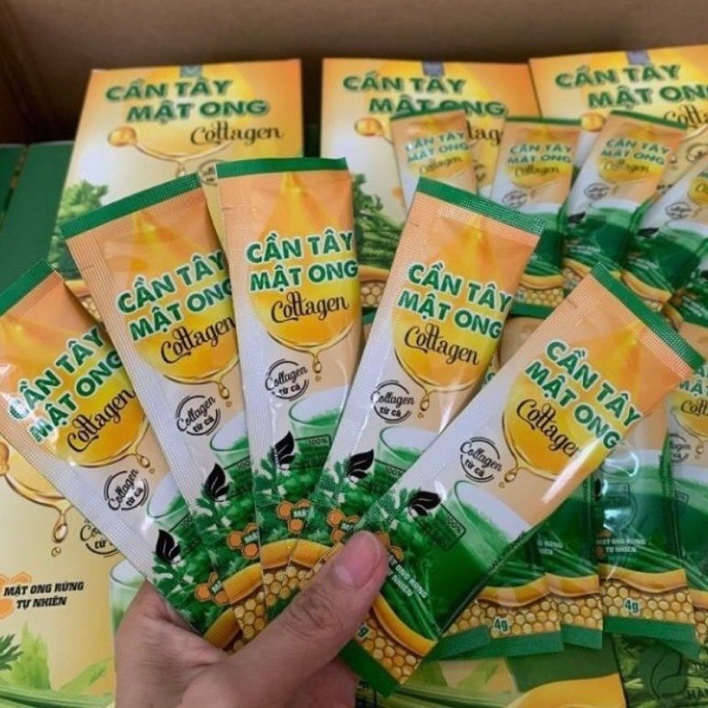 ( (mua 3 hộp tặng 1 chai ) Cần tây mật ong collagen