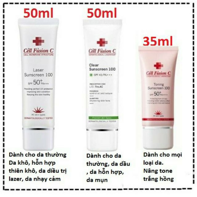 KEM CHỐNG NẮNG -CELL FUSION -Kem Chống Nắng Cell Fusion C Toning Suncream SPF50+ PA+++ [TUÝP TO 50ML]