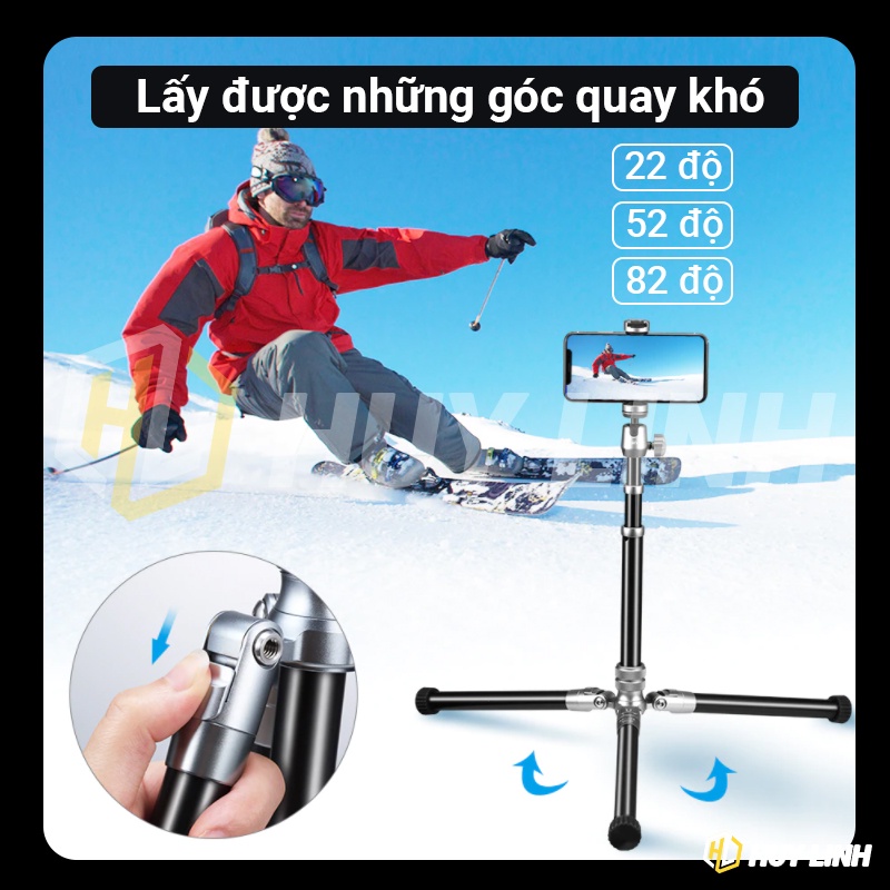 Chân máy ảnh kiêm gây chụp hình Selfie Stick Ulanzi SK-04 full kim loại tải trọng 2Kg