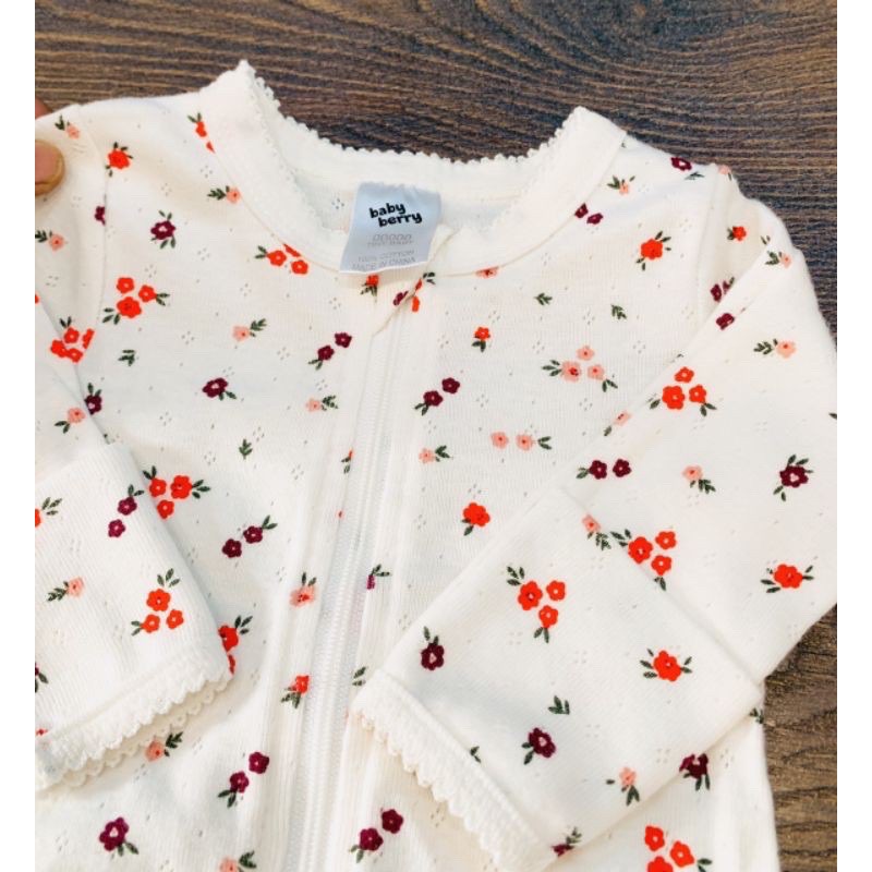 Body cotton liền tất thỏ Baby Berry