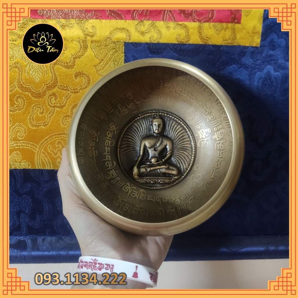 Chuông xoay Nepal thủ công handmade chọn mẫu kèm dùi da