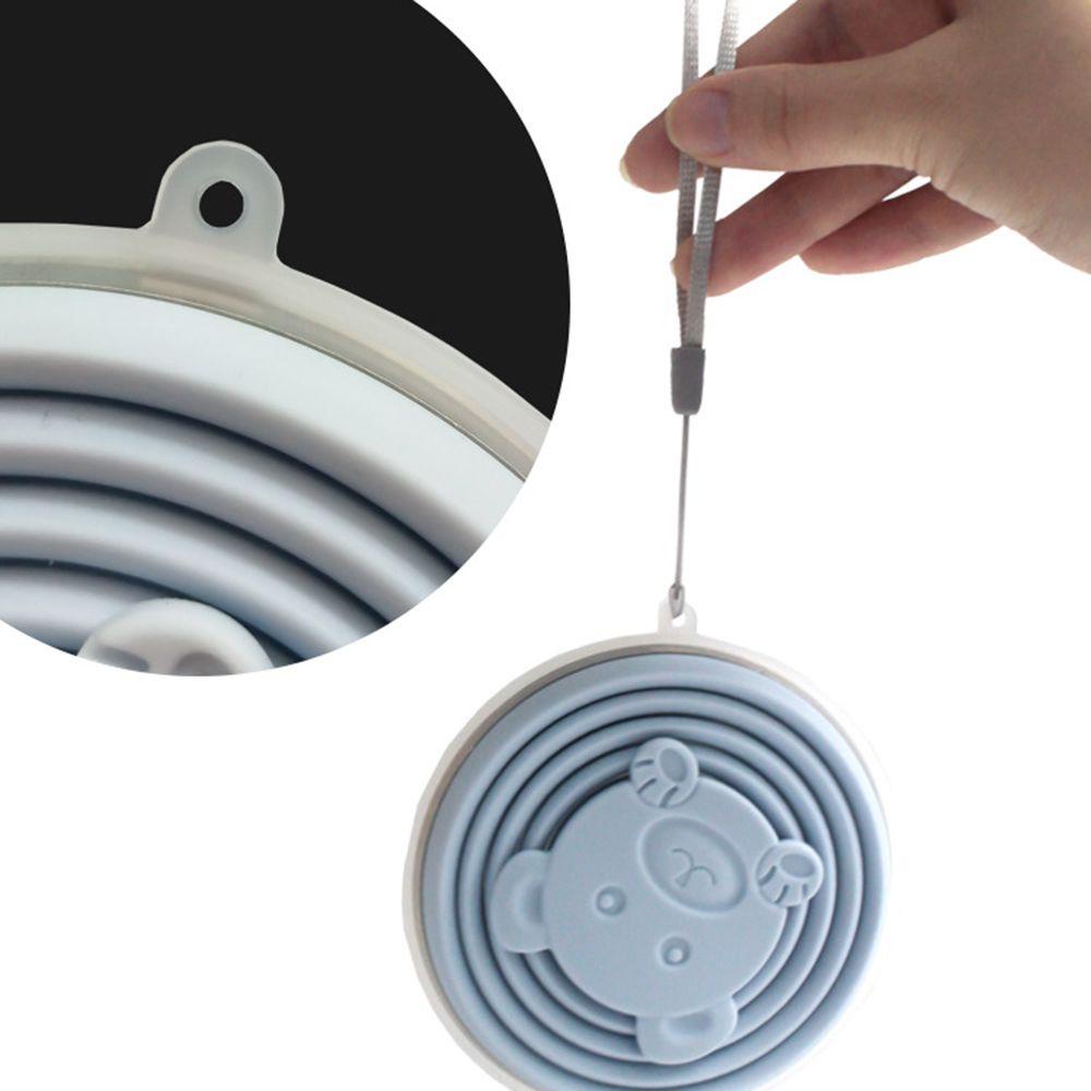 LEISURE Cốc Uống Nước Silicone Bằng Thép Không Gỉ Có Thể Gấp Gọn Kèm Dây Đeo Tiện Dụng