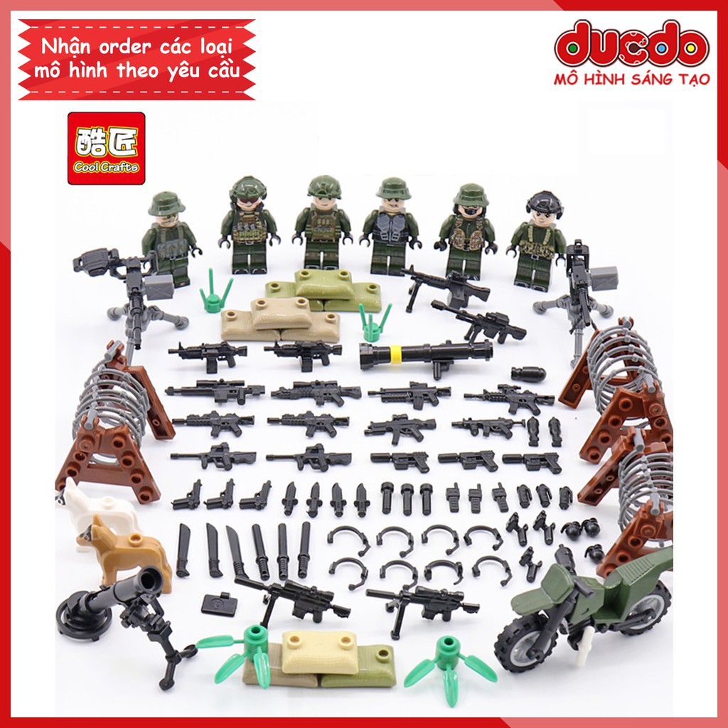 Biệt đội 6 lính đặc nhiệm SAS siêu chất - Đồ chơi Lắp ghép Mini Minifigures Army SWAT Mô hình K105