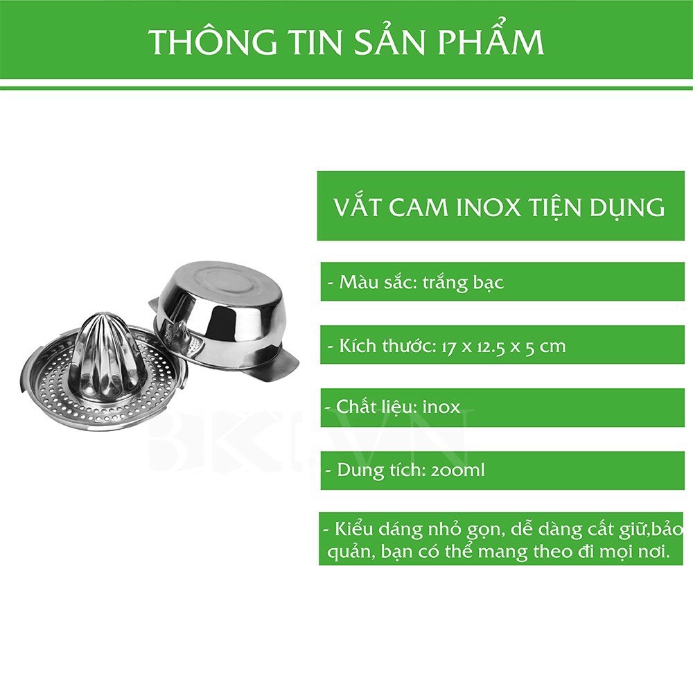 Bộ Vắt Cam INOX 304 Không Rỉ Tiện Dụng, Dụng Cụ Vắt Cam Tại Nhà INOX Không Rỉ