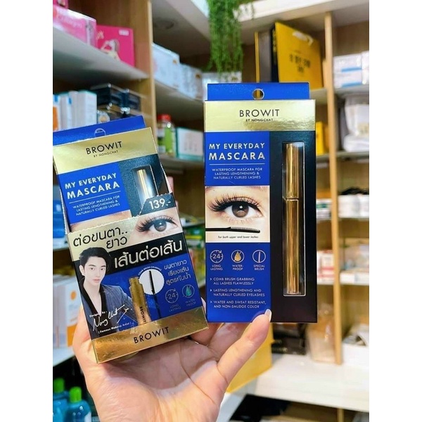 Mascara NongChat Browit Thái Lan làm dày, dài cong mi, chuyên dụng cho makeup