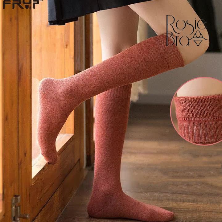 Tất Cổ Cao Giả Boot, Tất Bắp Chân Cotton Len Thu Đông Chất Dày Mềm Mịn PK227