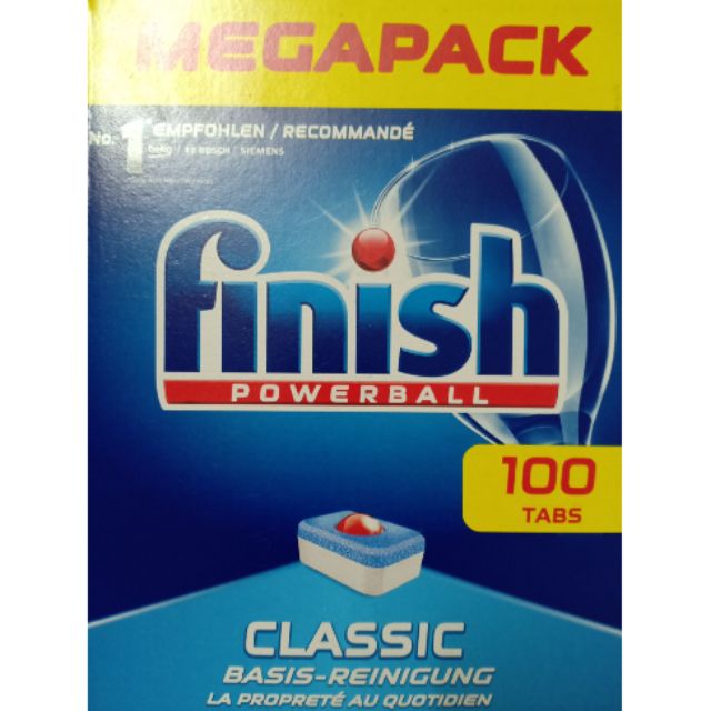 Hộp 100 viên rửa bát finish( Đức ,Polan   )(. Tích hợp muối rưa bát nước làm bóng và chất tẩy rửa )