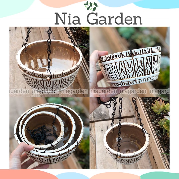 (B7) Chậu trồng cây để bàn sen đá xương rồng phong cách Bắc Âu Scandinavian Style Nia Garden N9