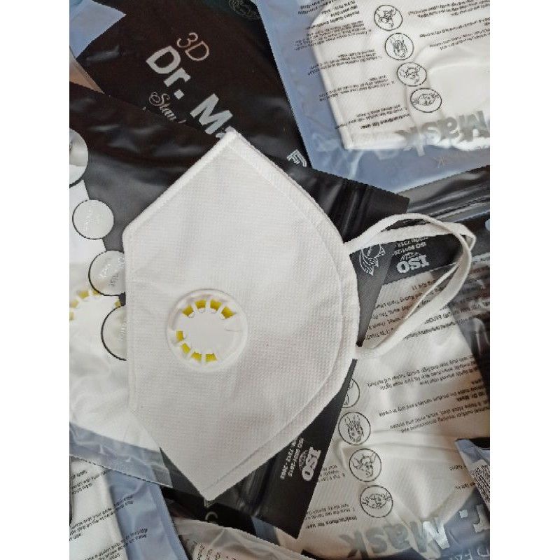 [Túi 1 Chiếc] Khẩu Trang 3D Dr Mask Có Van Thở (4 Lớp) Làm Từ 100% Vải PP, Lọc Bụi Tiêu Chuẩn PM2.5 Xuất Khẩu Cao Cấp
