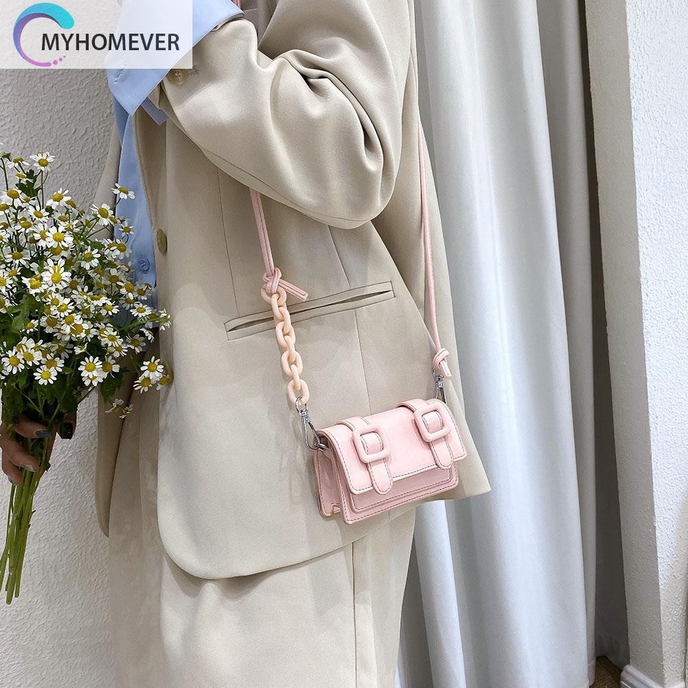 Túi Da Đeo Chéo Mini Màu Sắc Ngọt Ngào