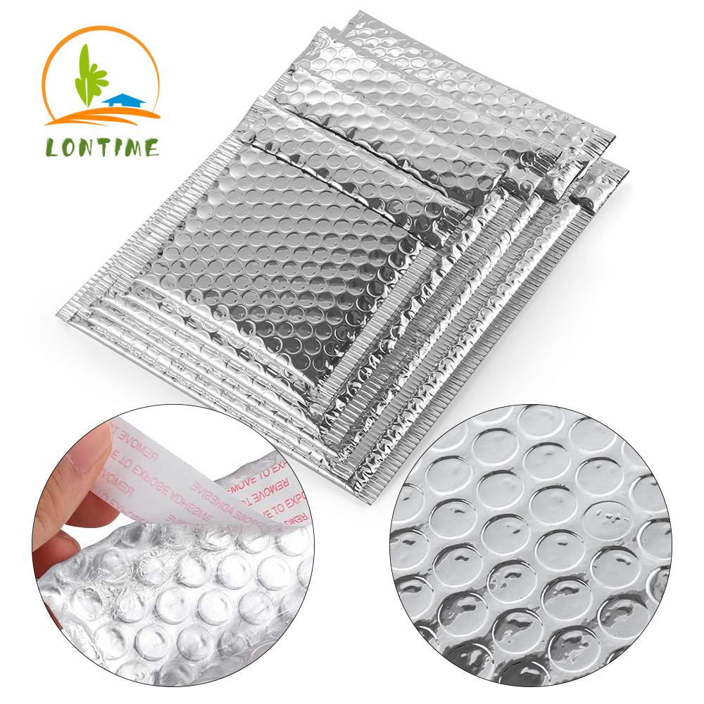 LONTIME /5pcs Mailers Packaging Envelope Protector Moistureproof Vibration Bag Foam Foil Waterproof Plastic Shipping Shockproof Anti-fall Coextruded Film