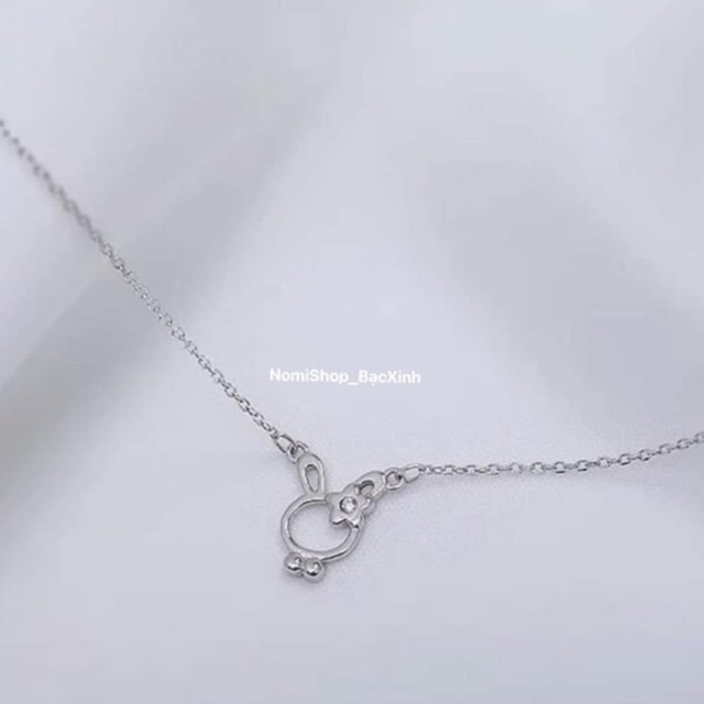 Dây chuyền bạc ta liền mặt, Chiếc thỏ cute phô mai que xinh xắn đáng yêu Mainomi Shop Bạc Xinh