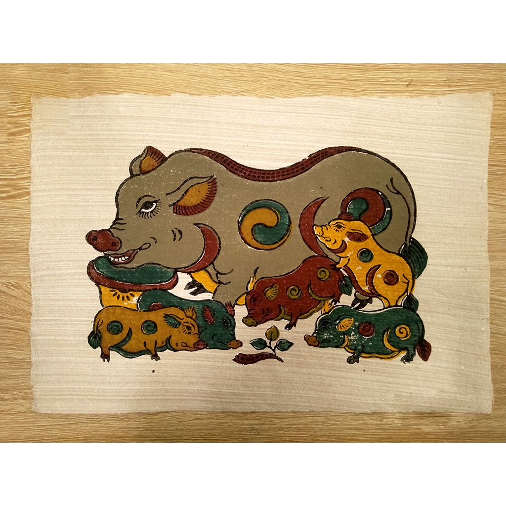 Tranh Dân Gian Đông Hồ - Tranh Đông Hồ Đàn Lợn Âm Dương