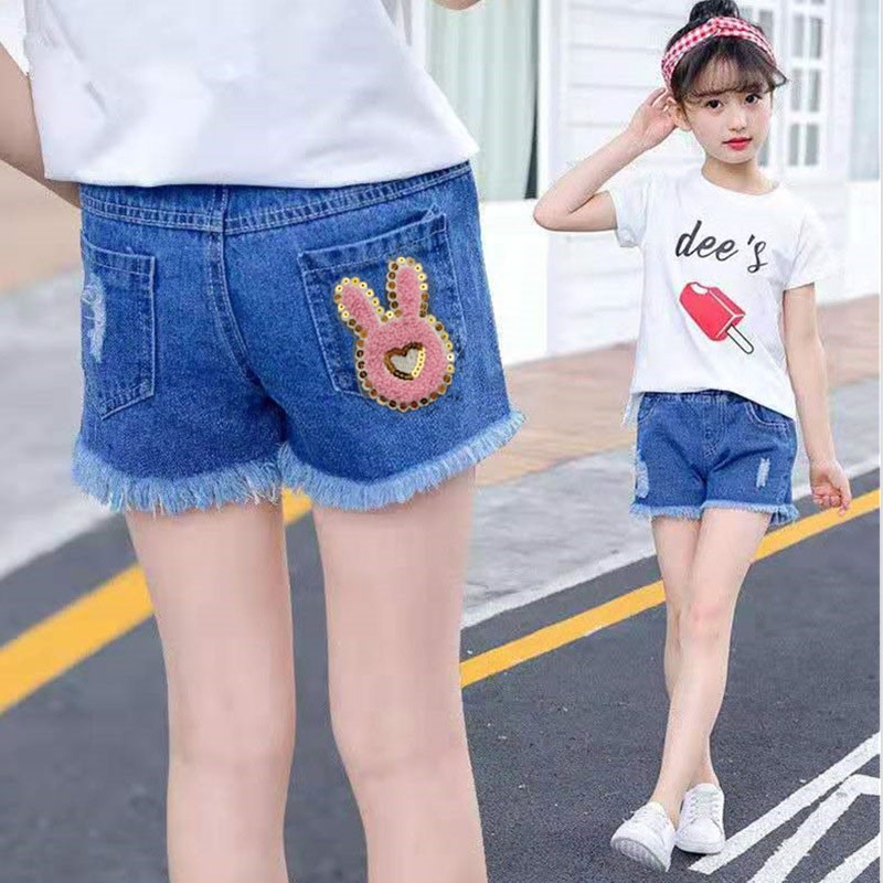 Quần short jean rách gối cho bé gái từ 3-12 tuổi
