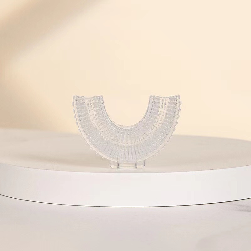 Bàn Chải Đánh Răng Silicone Xoay 360 Độ Hình Chữ U Chống Bụi Cho Bé