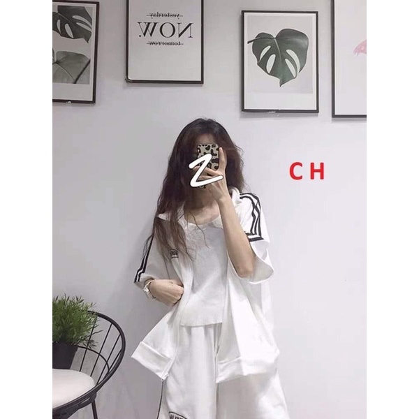 Bộ đùi khoá cổ nam nữ logo CH12