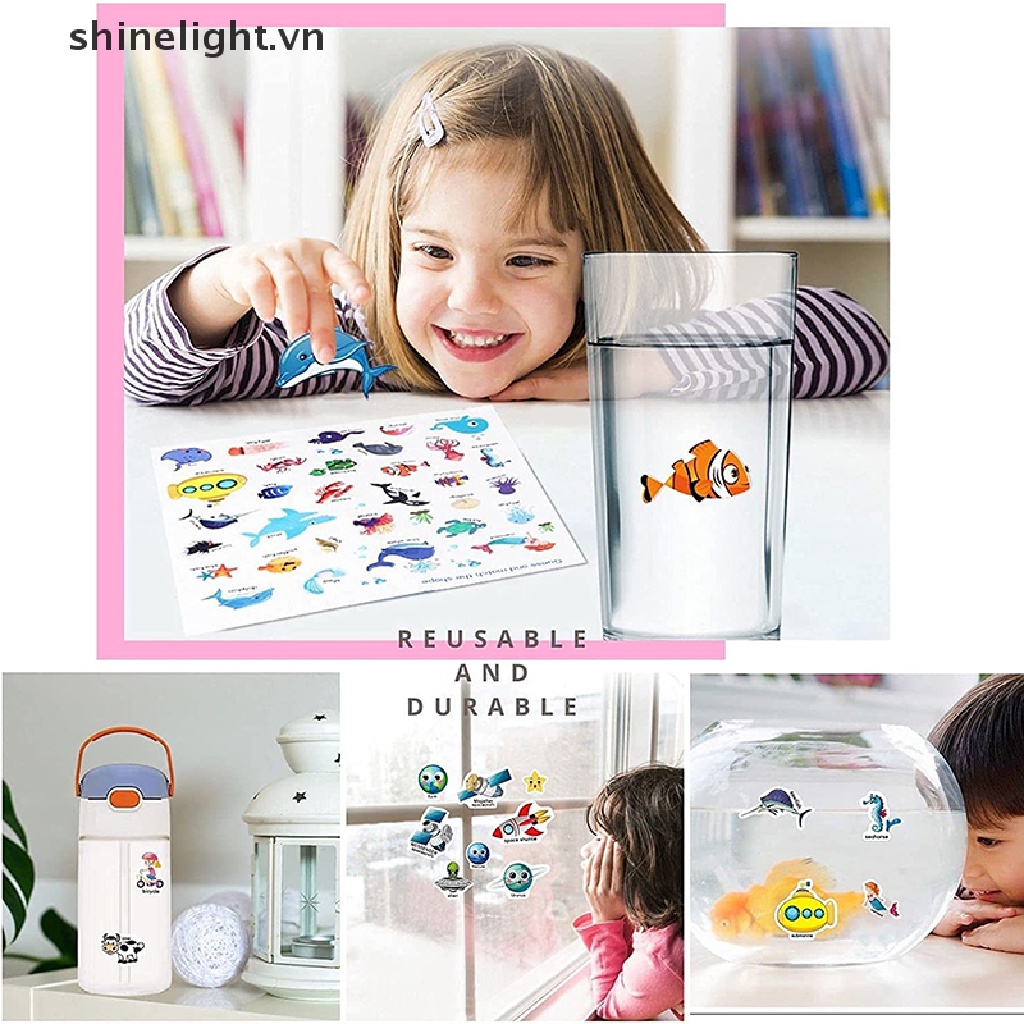 Sách Hình Dán Hoạt Hình Nhiều Mẫu Mã Có Thể Tái Sử Dụng Giáo Dục Nhận Thức Cho Bé Từ 2-4 Tuổi