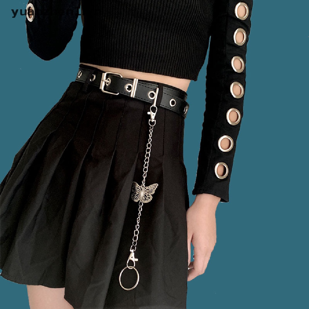 Thắt Lưng Da Khóa Hình Bướm Phong Cách Punk Thời Trang Cho Nữ