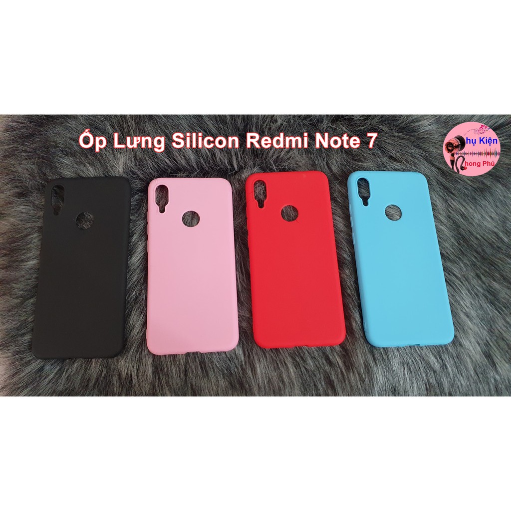 Ốp Lưng Silicon Redmi Note 7 Gồm 4 Màu Tùy Chọn: Đỏ, Đen, Xanh Blue, Hồng